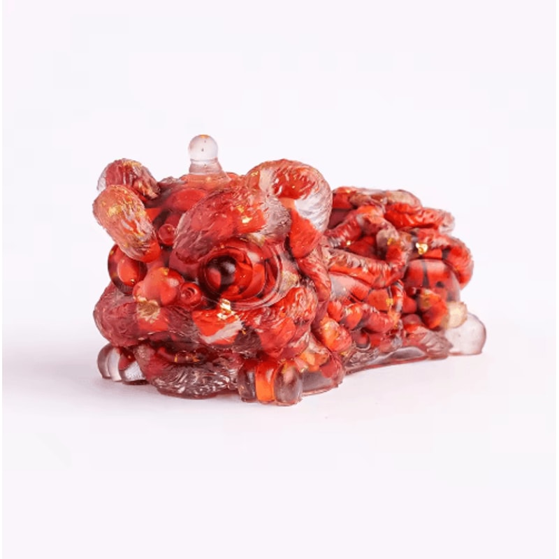 Natural Crystal Lion Dance Feng Shui Statue For Home Office Decor 0