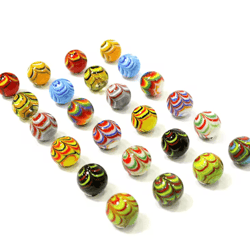feather design 16 mm handmade glass marbles decorative game & home accent balls