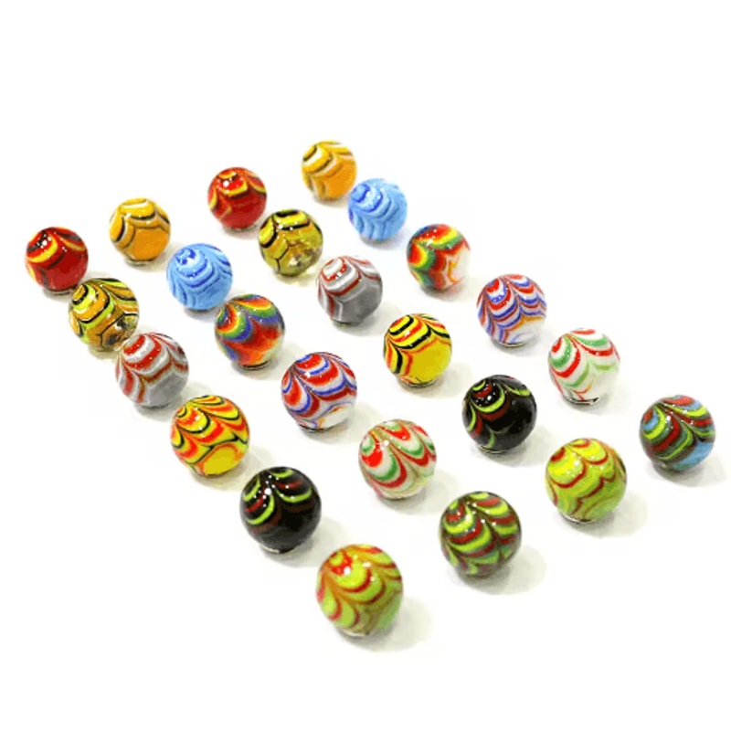 Feather Design 16 Mm Handmade Glass Marbles Decorative Game Home Accent Balls 0