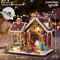 Christmas Night Warm House Miniature Dollhouse DIY Kit With Music Box 6