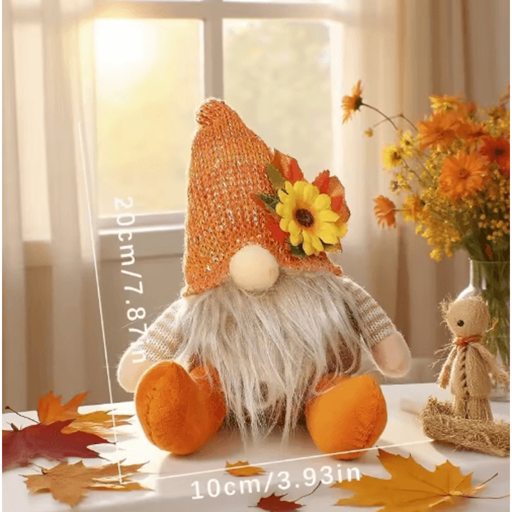 Sunflower Dwarf Faceless Collectible Doll Mini Desk Home Accent Figurine 1