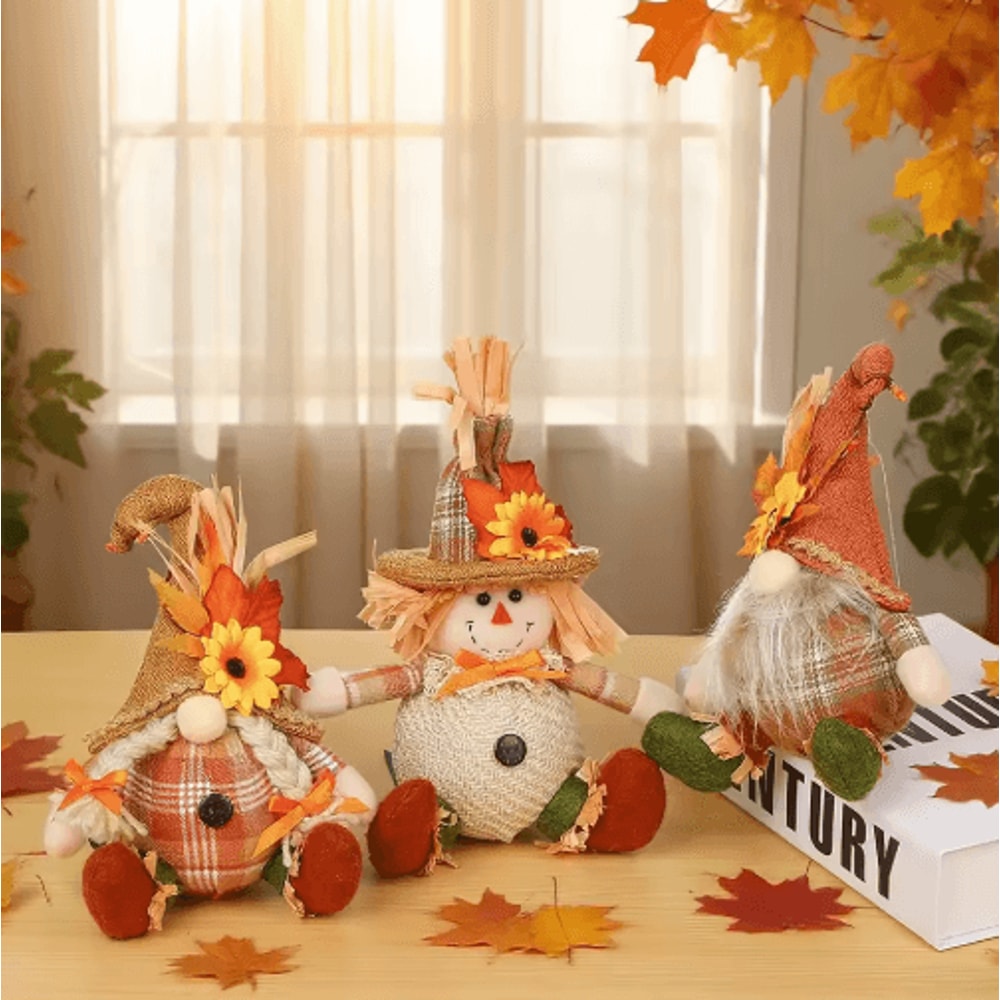 Sunflower Dwarf Faceless Collectible Doll Mini Desk Home Accent Figurine 3