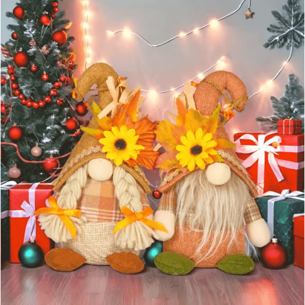 Sunflower Dwarf Faceless Collectible Doll Mini Desk Home Accent Figurine 6