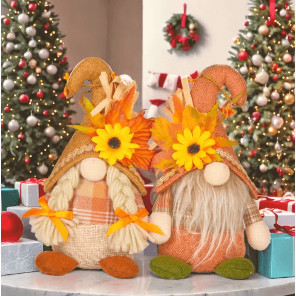 Sunflower Dwarf Faceless Collectible Doll Mini Desk Home Accent Figurine 0