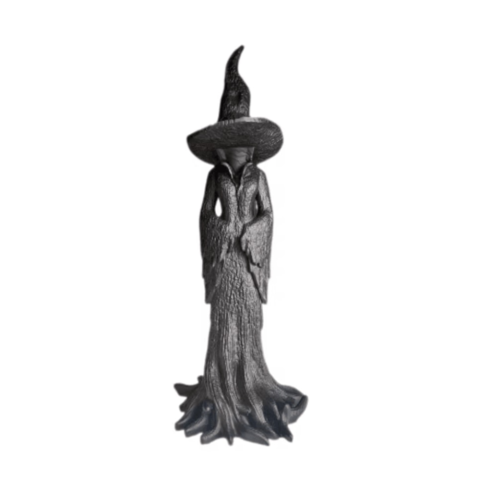 Gothic Witch Statue With Withered Tree Texture Spooky Halloween Desktop Decor 1