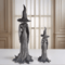 Gothic Witch Statue With Withered Tree Texture Spooky Halloween Desktop Decor 0