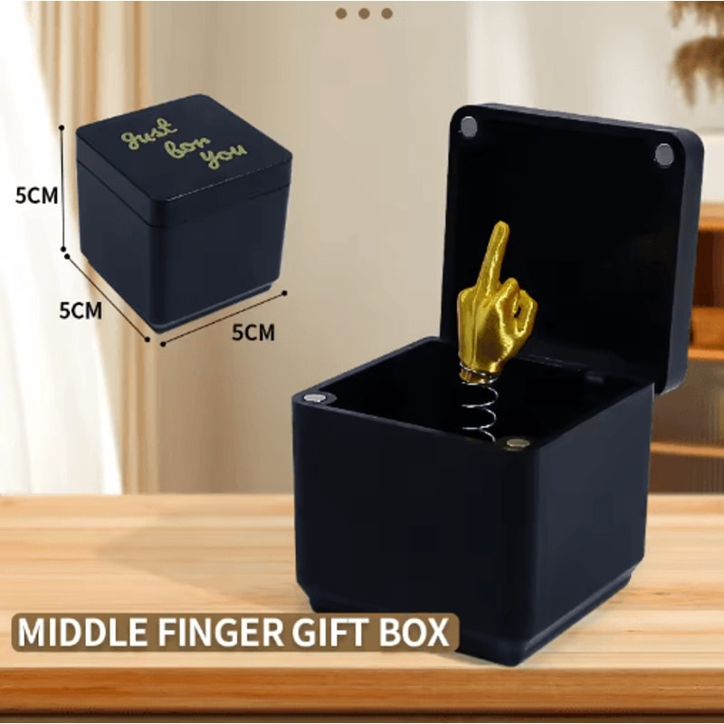 Funny Middle Finger In A Box Desk Decoration Prank Gift For Home Or Office 2