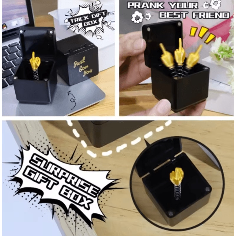 Funny Middle Finger In A Box Desk Decoration Prank Gift For Home Or Office 5