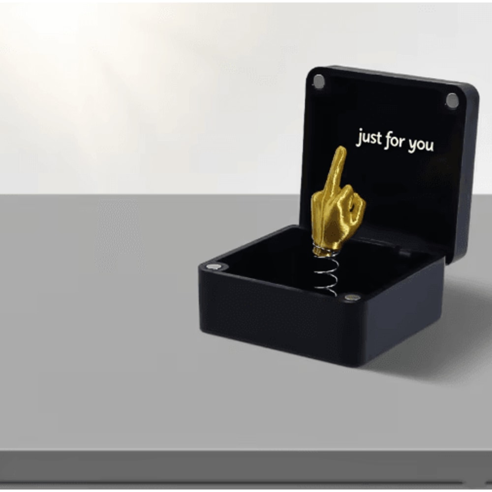 Funny Middle Finger In A Box Desk Decoration Prank Gift For Home Or Office 0