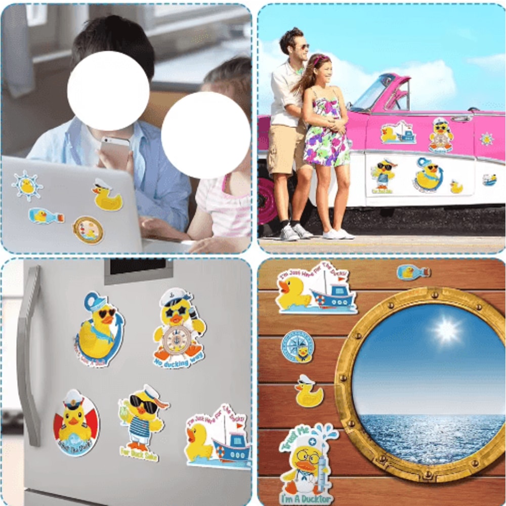 12Piece Duck Cruise Door Magnets Set Waterproof Funny Summer Fridge Decor 3
