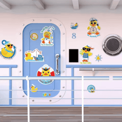 12-piece duck cruise door magnets set waterproof funny summer fridge decor
