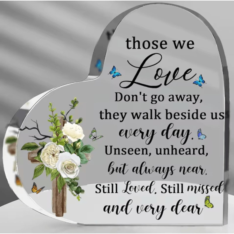 Acrylic Heart Bereavement Keepsake Sympathy Memorial Gift For Mom 1