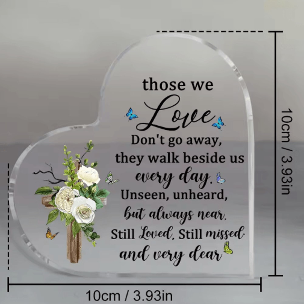 Acrylic Heart Bereavement Keepsake Sympathy Memorial Gift For Mom 2