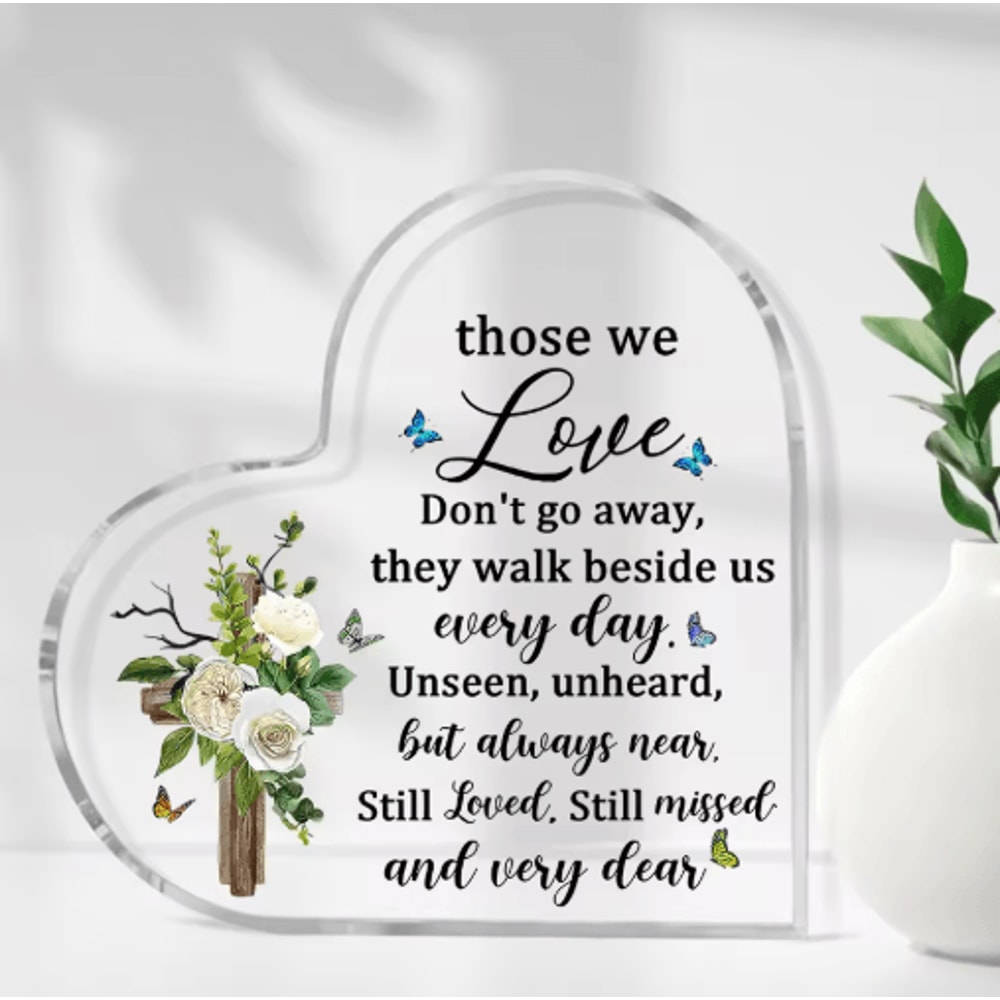 Acrylic Heart Bereavement Keepsake Sympathy Memorial Gift For Mom 3