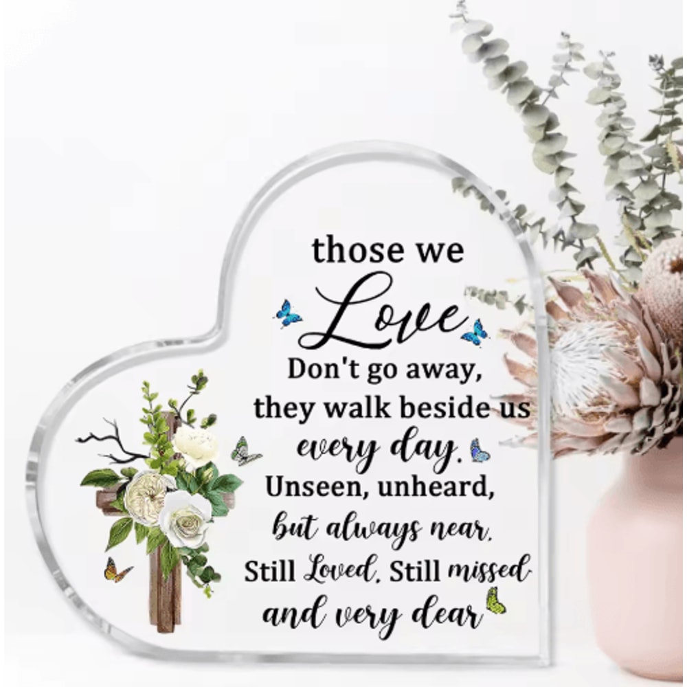 Acrylic Heart Bereavement Keepsake Sympathy Memorial Gift For Mom 4