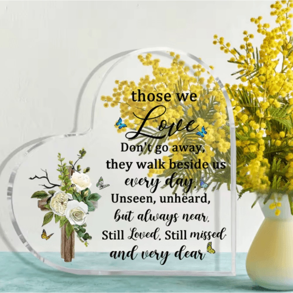 Acrylic Heart Bereavement Keepsake Sympathy Memorial Gift For Mom 6