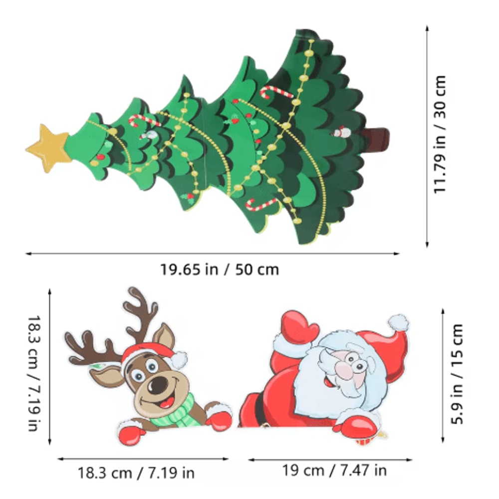 Christmas Tree Magnetic Fridge Magnets Holiday Kitchen Home Decor Stickers 1