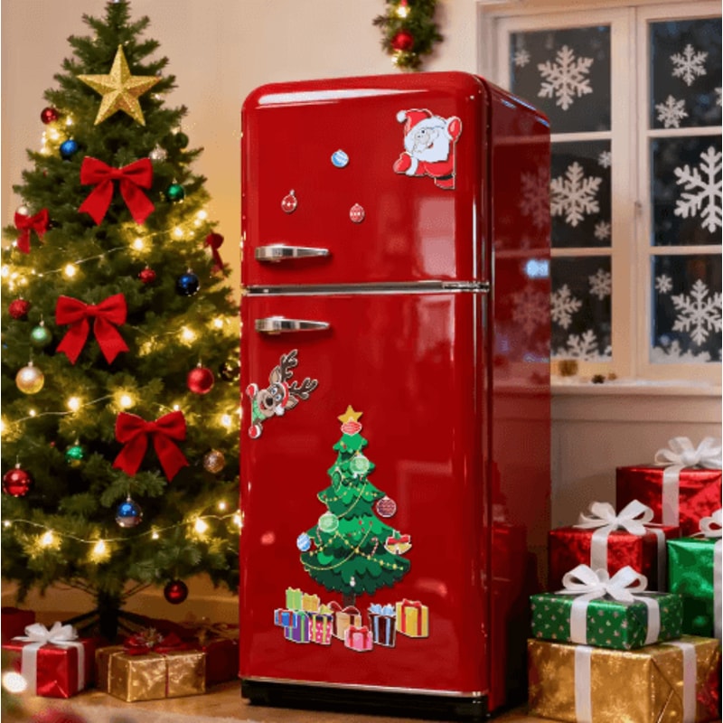 Christmas Tree Magnetic Fridge Magnets Holiday Kitchen Home Decor Stickers 2