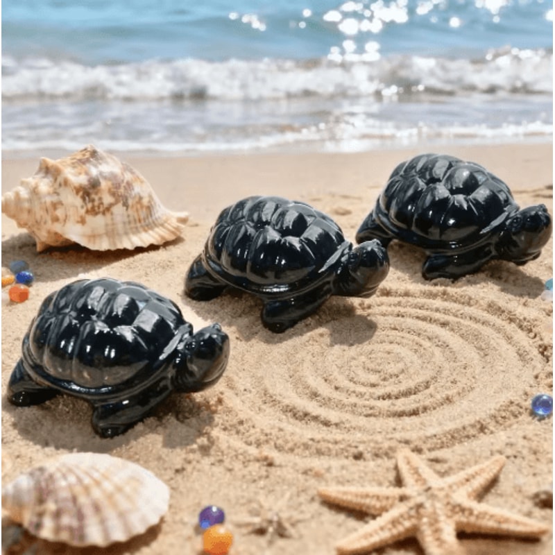 Obsidian Tortoise Carving Symbolic Crystal Animal Figurine For Home Decor Gifting 4