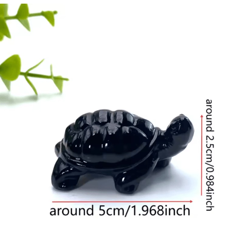 Obsidian Tortoise Carving Symbolic Crystal Animal Figurine For Home Decor Gifting 5