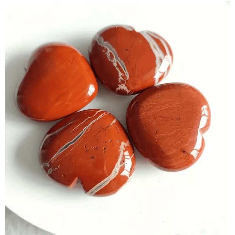 Natural Red Jasper Heart Pendant Decorative Stone Accent For Home Gifts Jewelry 4