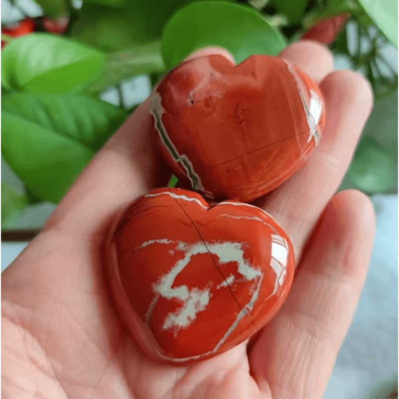Natural Red Jasper Heart Pendant Decorative Stone Accent For Home Gifts Jewelry 0