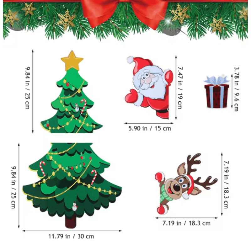 Christmas Tree Refrigerator Magnetic Stickers Small Holiday Magnets For Indoor Decor 1