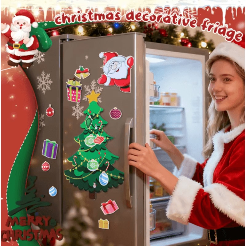 Christmas Tree Refrigerator Magnetic Stickers Small Holiday Magnets For Indoor Decor 2