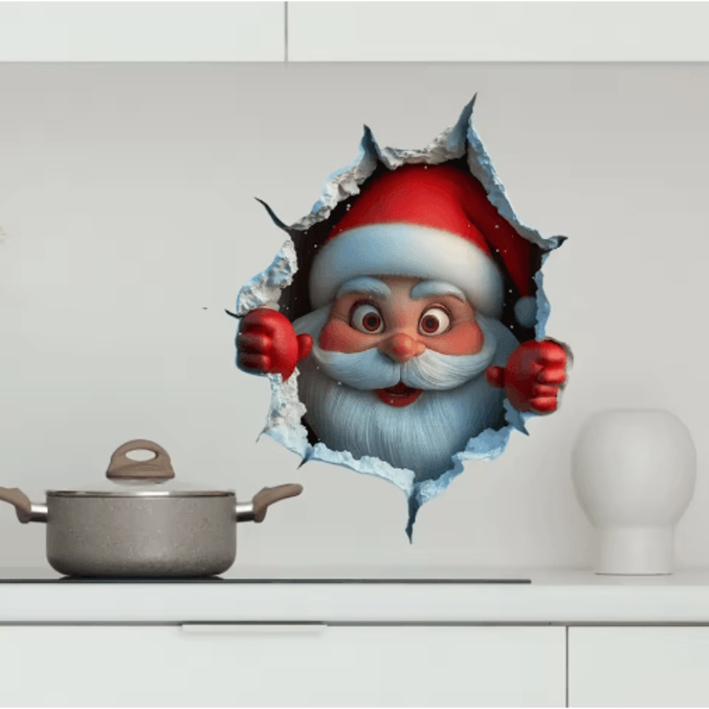 Santa Claus Christmas Wall Stickers SelfAdhesive Holiday Party Home Decor 2