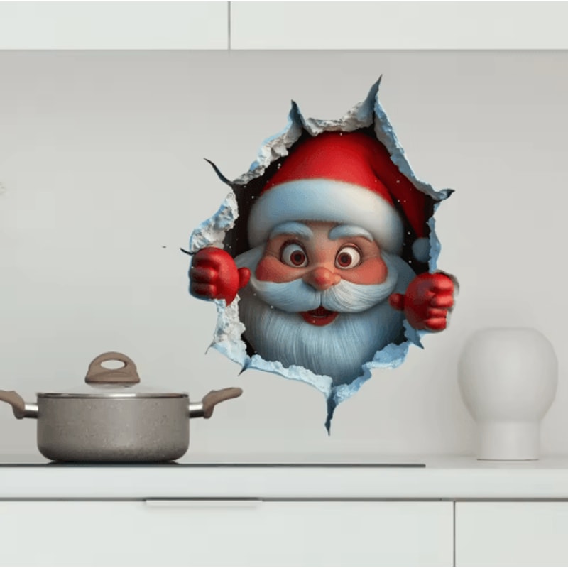 Santa Claus Christmas Wall Stickers SelfAdhesive Holiday Party Home Decor 2