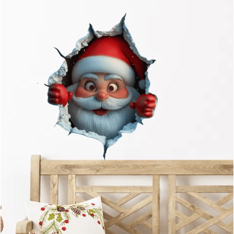 Santa Claus Christmas Wall Stickers SelfAdhesive Holiday Party Home Decor 4