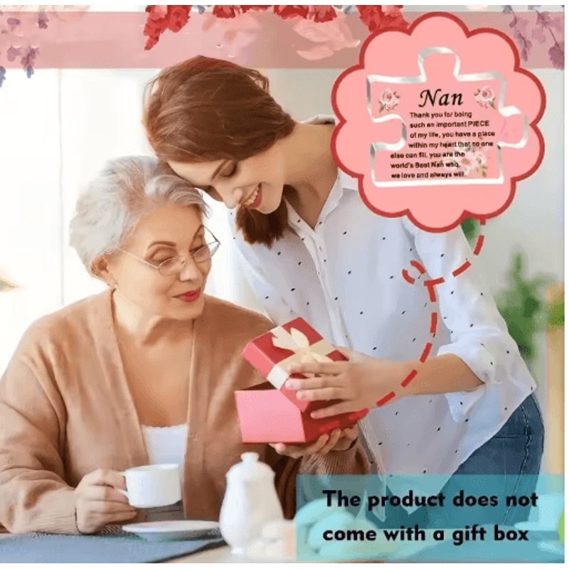 Heartfelt Nan Acrylic Puzzle Keepsake Floral Gift From Grandchildren 0