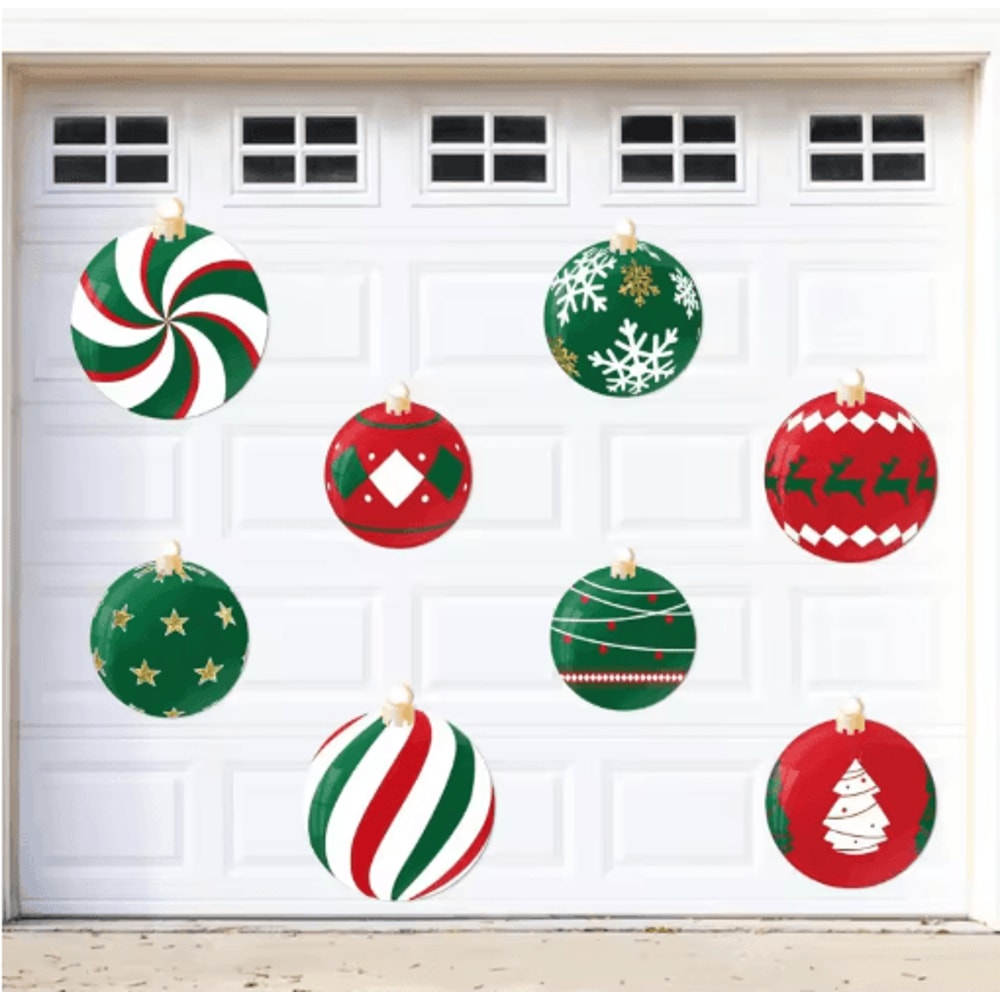 Premium 8Piece Christmas Garage Door Magnets Set Festive Magnetic Decorations For Home Holiday 0