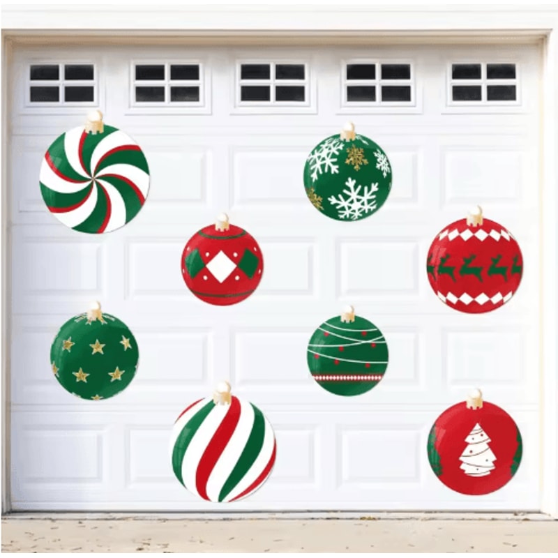 Premium 8Piece Christmas Garage Door Magnets Set Festive Magnetic Decorations For Home Holiday 0