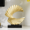 Modern Abstract Resin Sculpture Golden Art Statue For Living Room And Office Decor 4