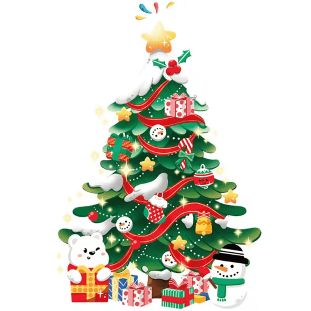 Christmas PVC Wall Decals Set Festive Door Window And Tree Stickers For Holiday Decor 0
