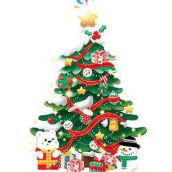 christmas pvc wall decals set – festive door, window, and tree stickers for holiday decor