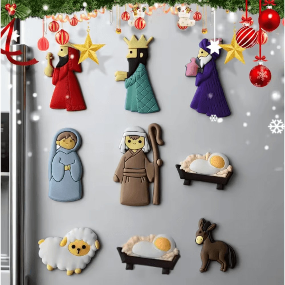 9Piece Jesus Christian Fridge Magnets Set Religious Christmas Decor For Kitchen Home 6