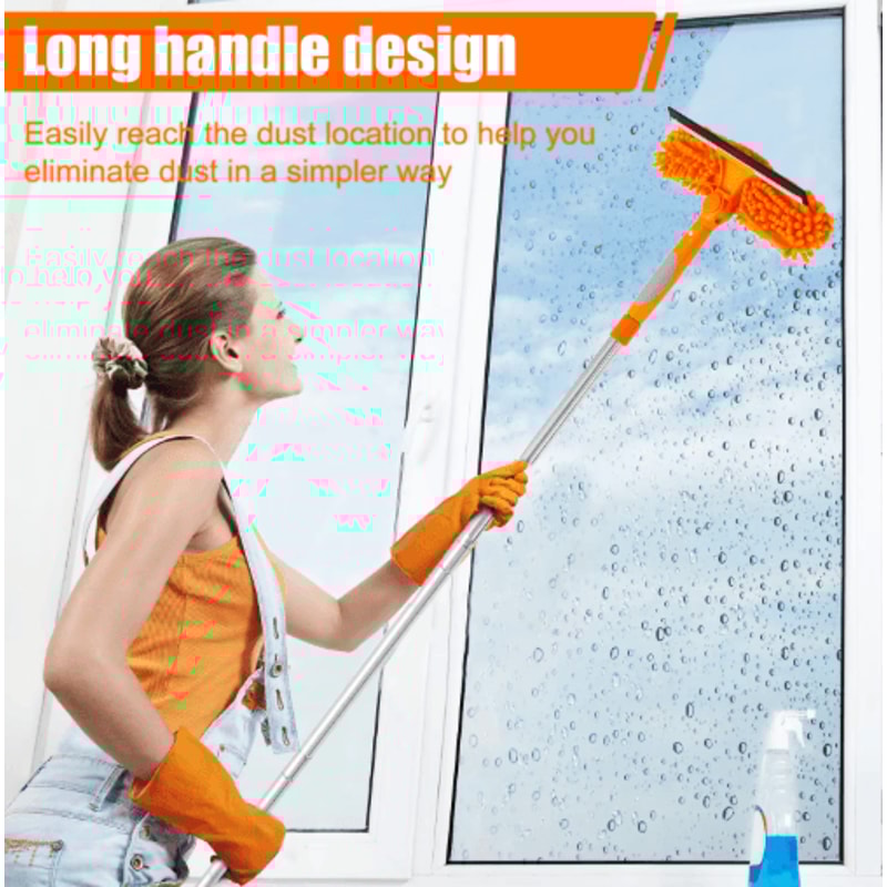 Extendable Window Cleaner Tool Set 180 Rotatable Long Handle Window Mop Squeegee 4