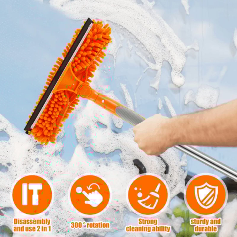 Extendable Window Cleaner Tool Set 180 Rotatable Long Handle Window Mop Squeegee 7