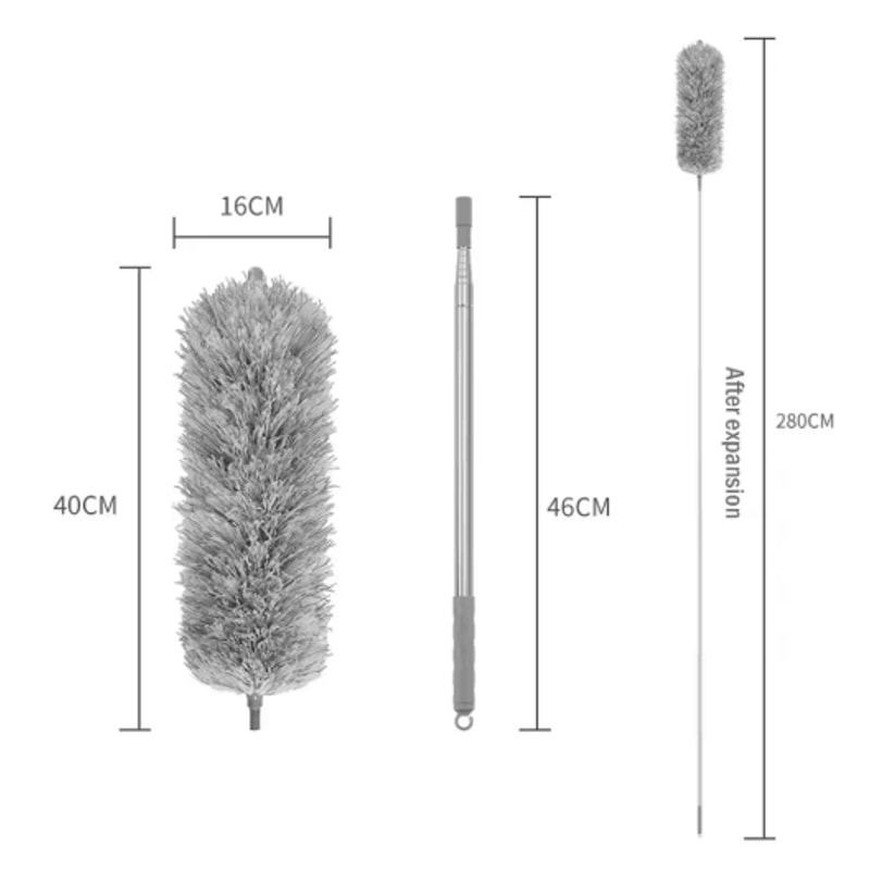 Extendable Microfiber Duster Telescopic Bendable Cleaning Brush For Ceiling Home Dusting 4