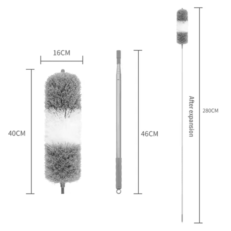 Extendable Microfiber Duster Telescopic Bendable Cleaning Brush For Ceiling Home Dusting 7