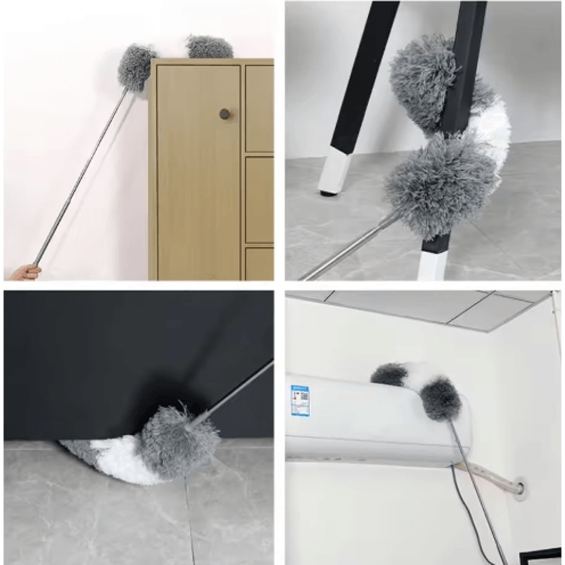 Extendable Microfiber Duster Telescopic Bendable Cleaning Brush For Ceiling Home Dusting 12
