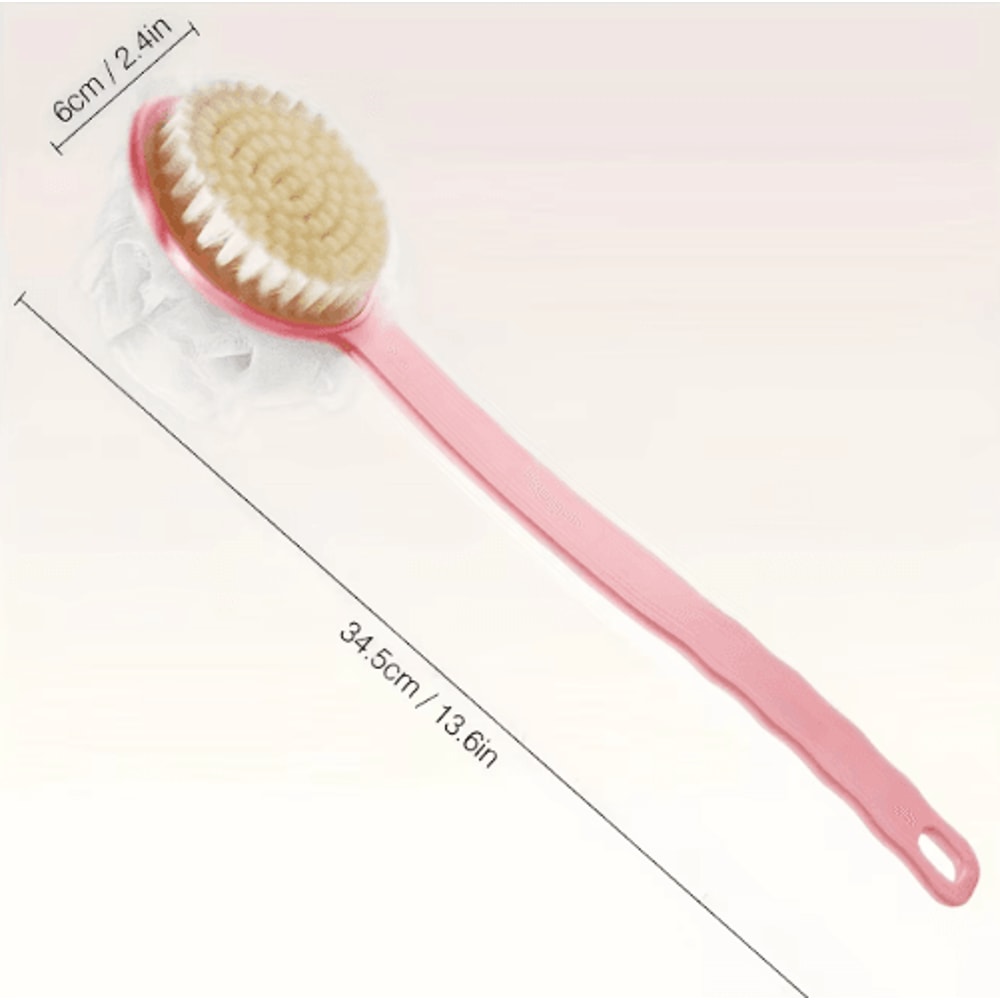 Soft Body Scrubber Bath Brush Long Handle Exfoliating Shower Brush For Skin Massage 3