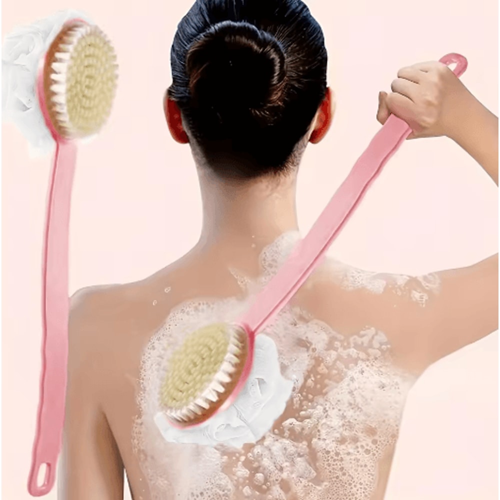 Soft Body Scrubber Bath Brush Long Handle Exfoliating Shower Brush For Skin Massage 0