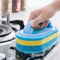 Household Cleaning Brush With Handle Thick Scrubbing Sponge For Kitchen Bathroom Tub 3