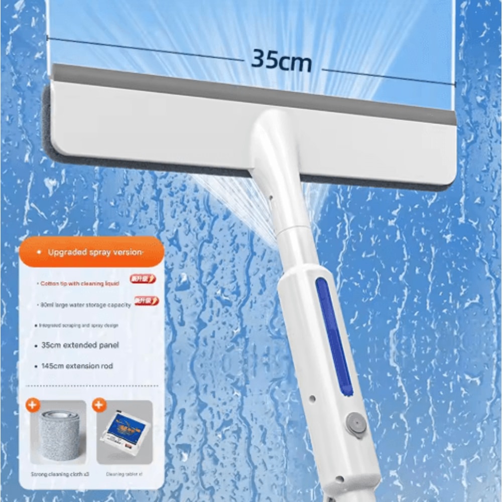 Water Spray Glass Scraper HighReach Window Cleaning Tool For Home HighRise Use 6