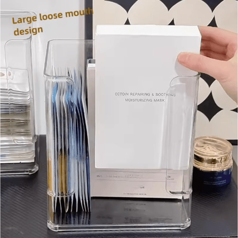 Acrylic Mask Storage Box Large Capacity Transparent Organizer For Vanity Skincare 3