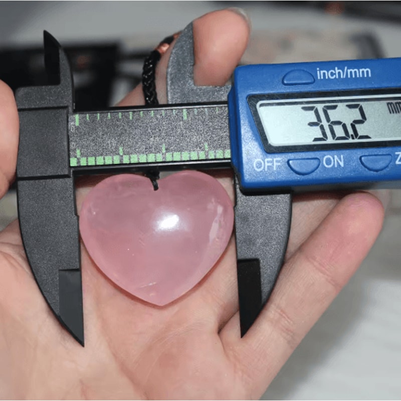 Rose Quartz Heart Crystal Pendant Necklace Natural Pink Healing Stone Love Jewelry 2