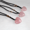 Rose Quartz Heart Crystal Pendant Necklace Natural Pink Healing Stone Love Jewelry 5